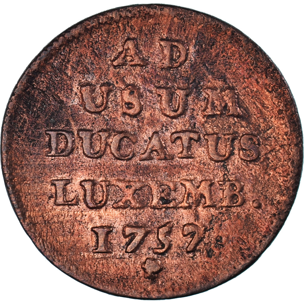 Monnaie, Luxembourg, Maria Theresa, Liard, 1757, Bruxelles, TB, Cuivre, KM:1