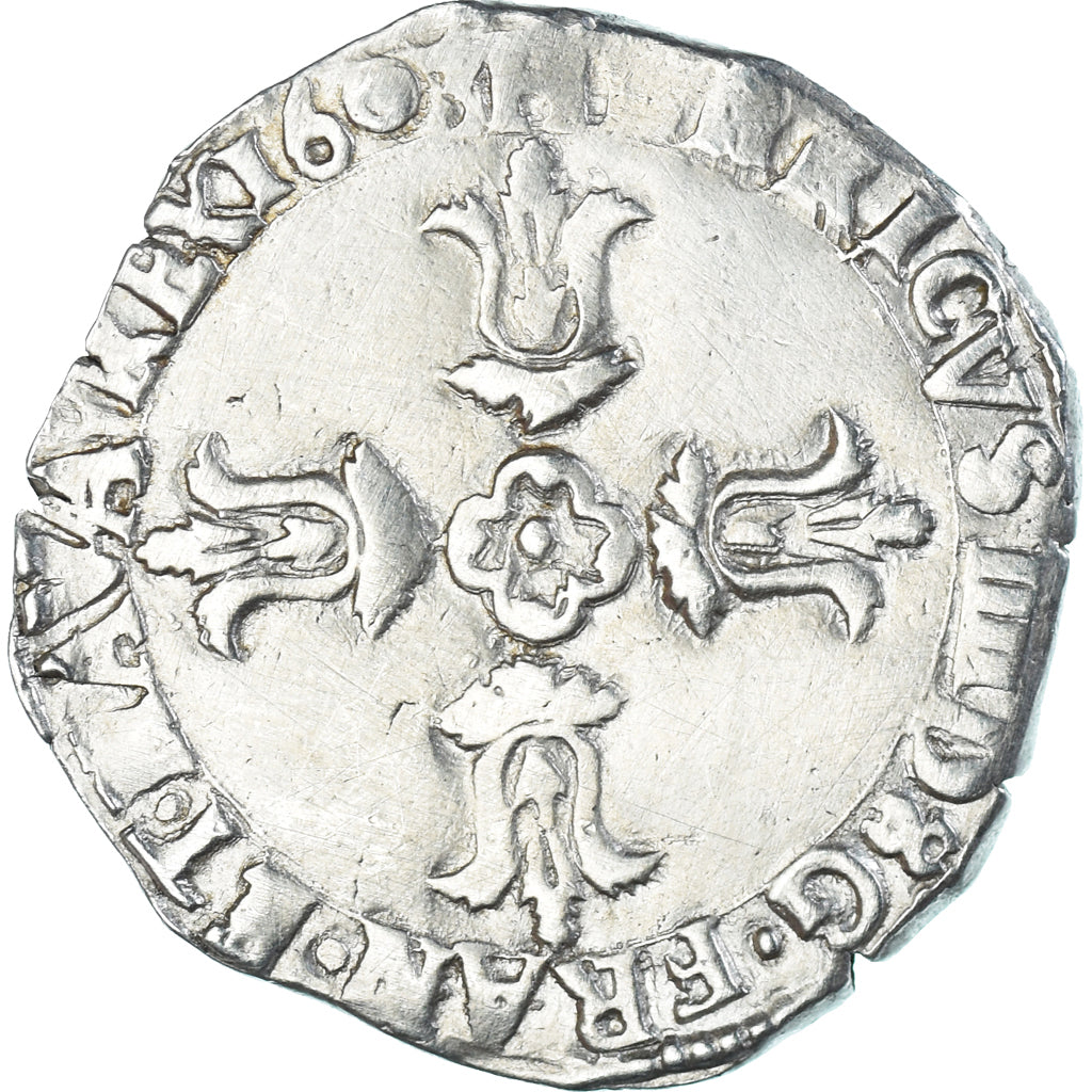 Munten, Frankrijk, Henri IV, 1/4 Ecu, 1603, ZF, Zilver, Gadoury:597
