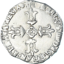 Munten, Frankrijk, Henri IV, 1/4 Ecu, 1603, ZF, Zilver, Gadoury:597