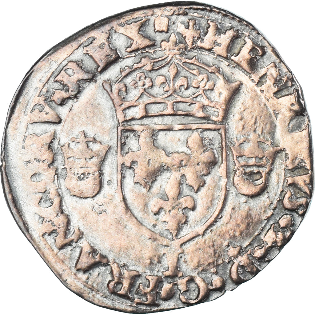 Moeda, França, Henri II, Douzain aux croissants, 1550, Limoges, EF(40-45)