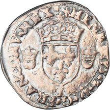 Moeda, França, Henri II, Douzain aux croissants, 1550, Limoges, EF(40-45)