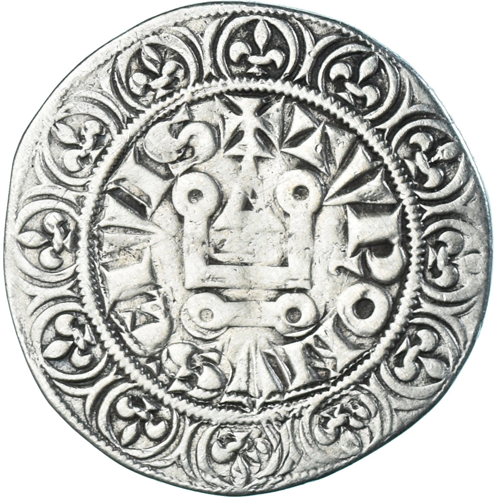Coin, France, Philippe IV le Bel, Gros Tournois, O rond, AU(50-53), Silver