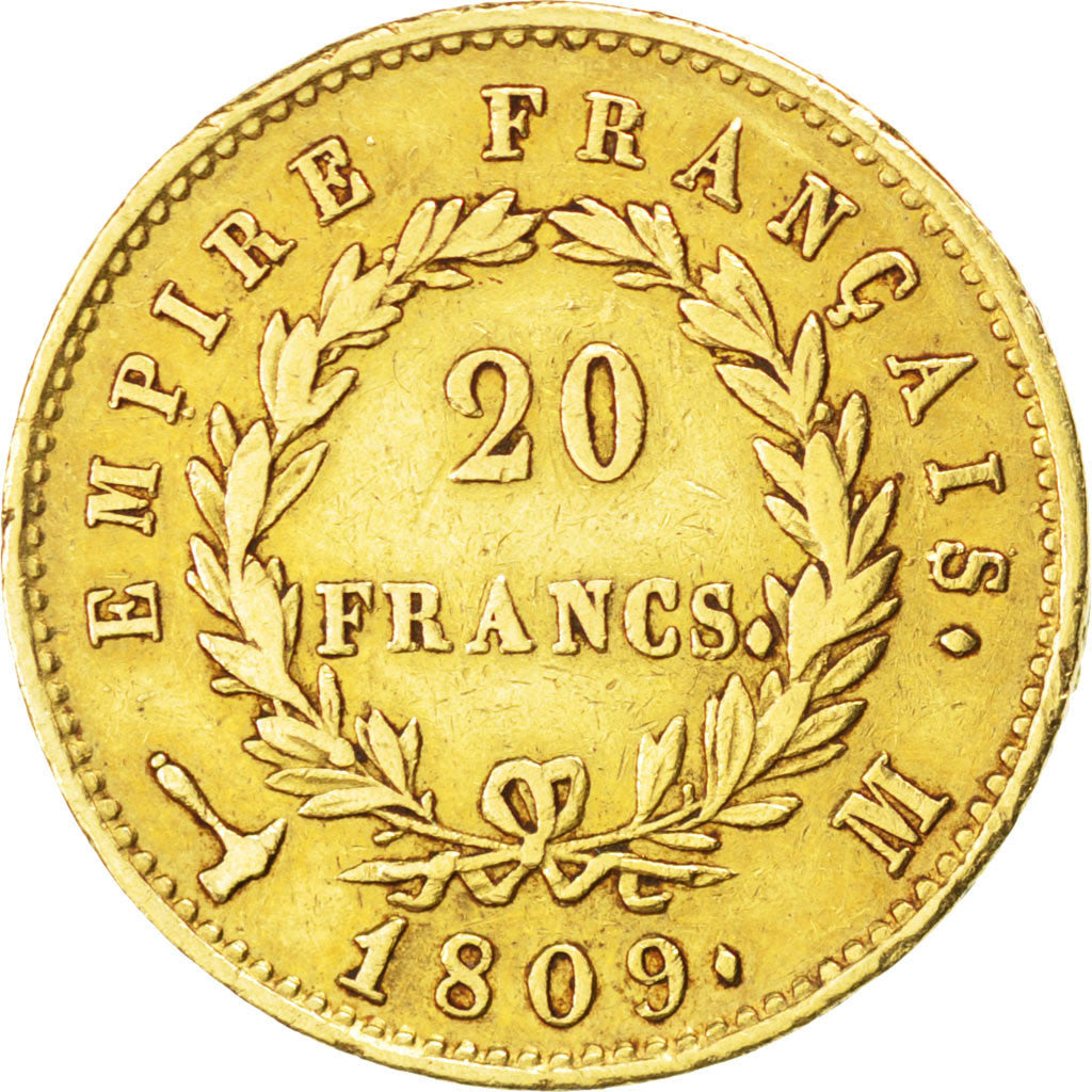 Coin, France, Napoléon I, 20 Francs, 1809, Toulouse, EF(40-45), Gold, KM:695.6
