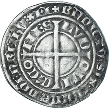 Moneta, Francia, Flanders, Louis II de Mâle, Gros, 1346-1384, MB+, Argento