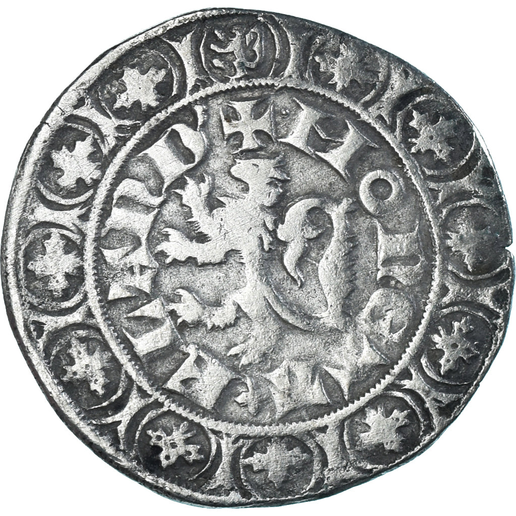 Moneta, Francia, Flanders, Louis II de Mâle, Gros, 1346-1384, MB+, Argento