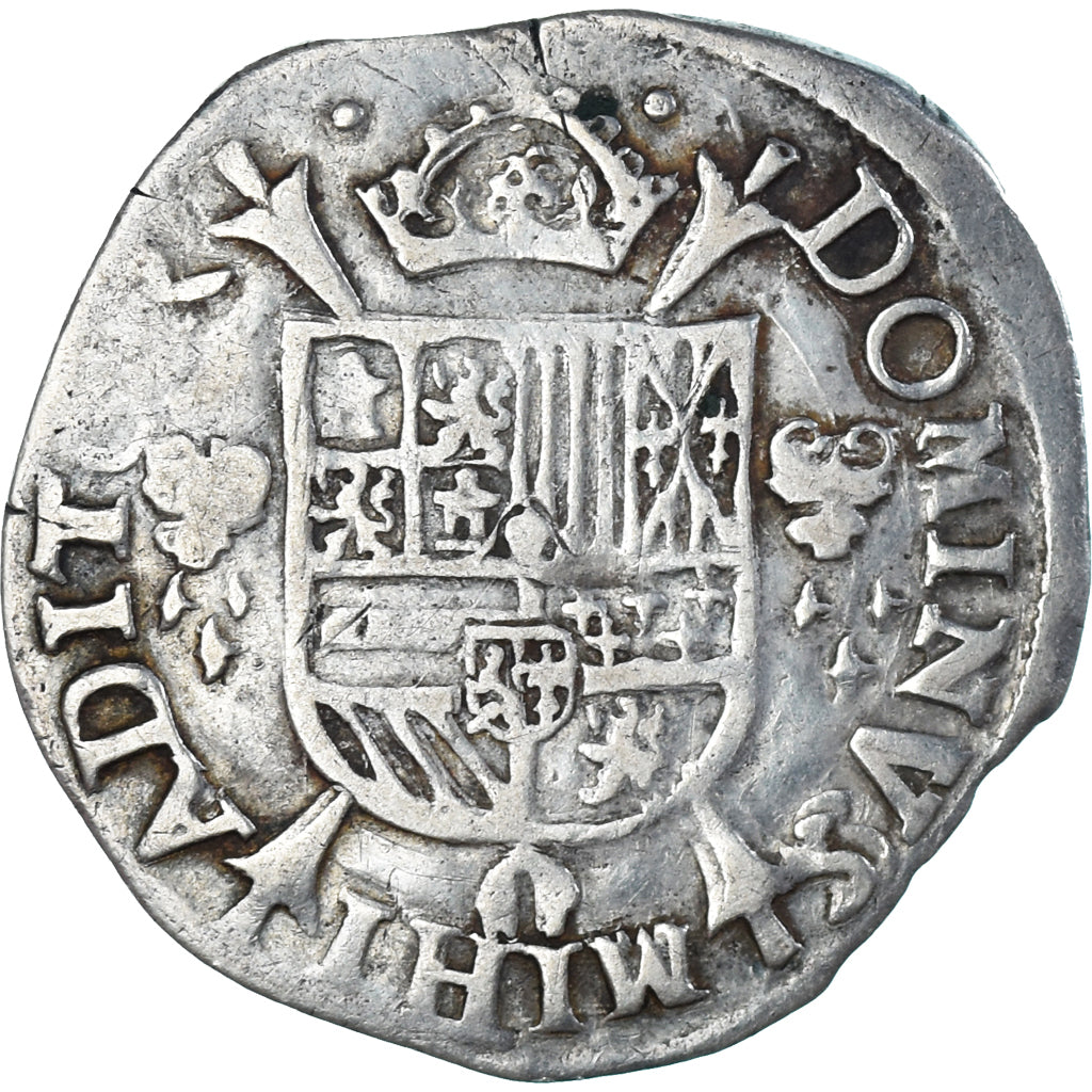 Coin, Spanish Netherlands, Philip II, 1/5 Ecu, 1566, Antwerp, légende fautée