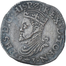 Monnaie, Pays-Bas espagnols, Philippe II, Liard, Oord, 1583, Tournai, TTB