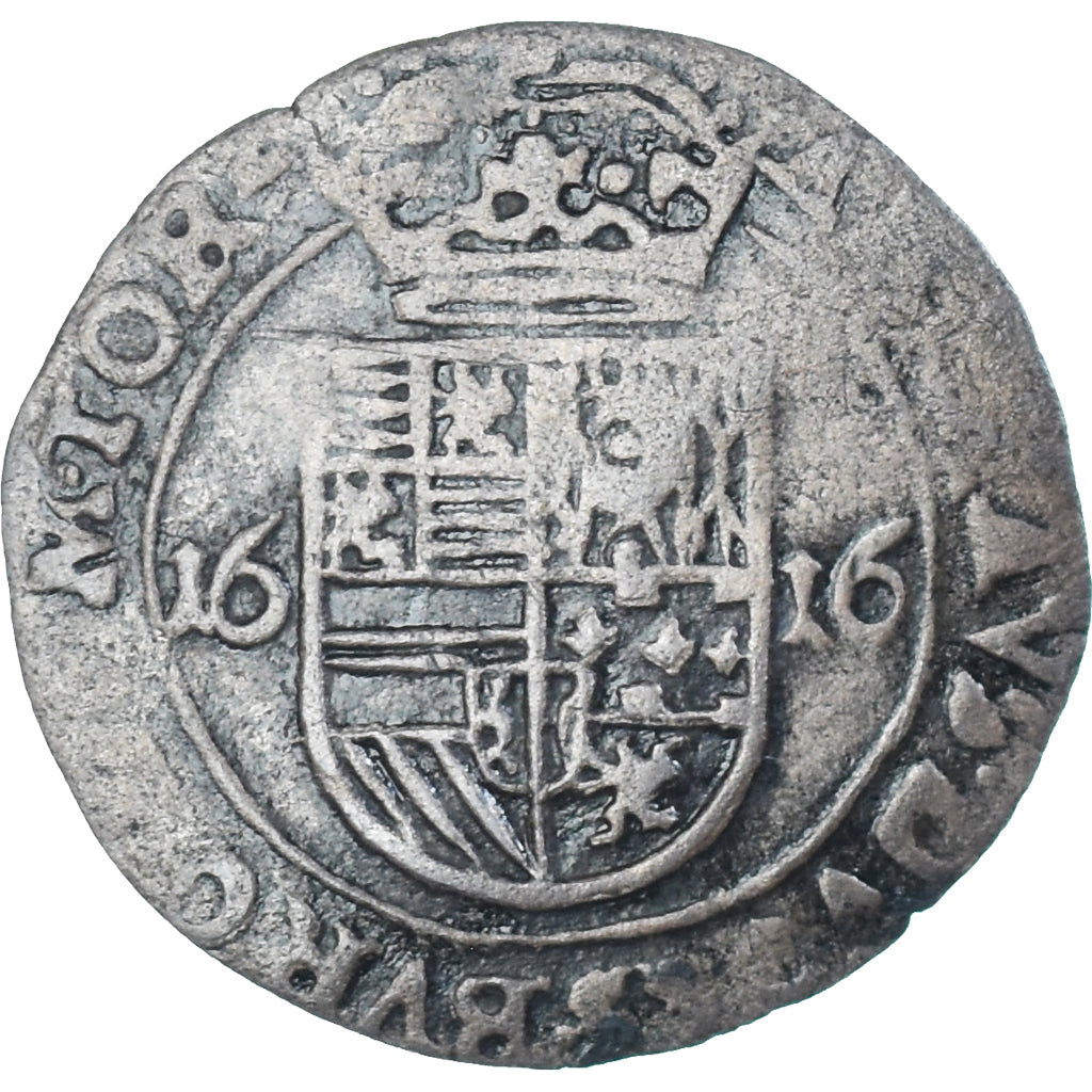 Moneta, Paesi Bassi Spagnoli, Albert & Isabella, Patard, 1616, Tournai, MB+