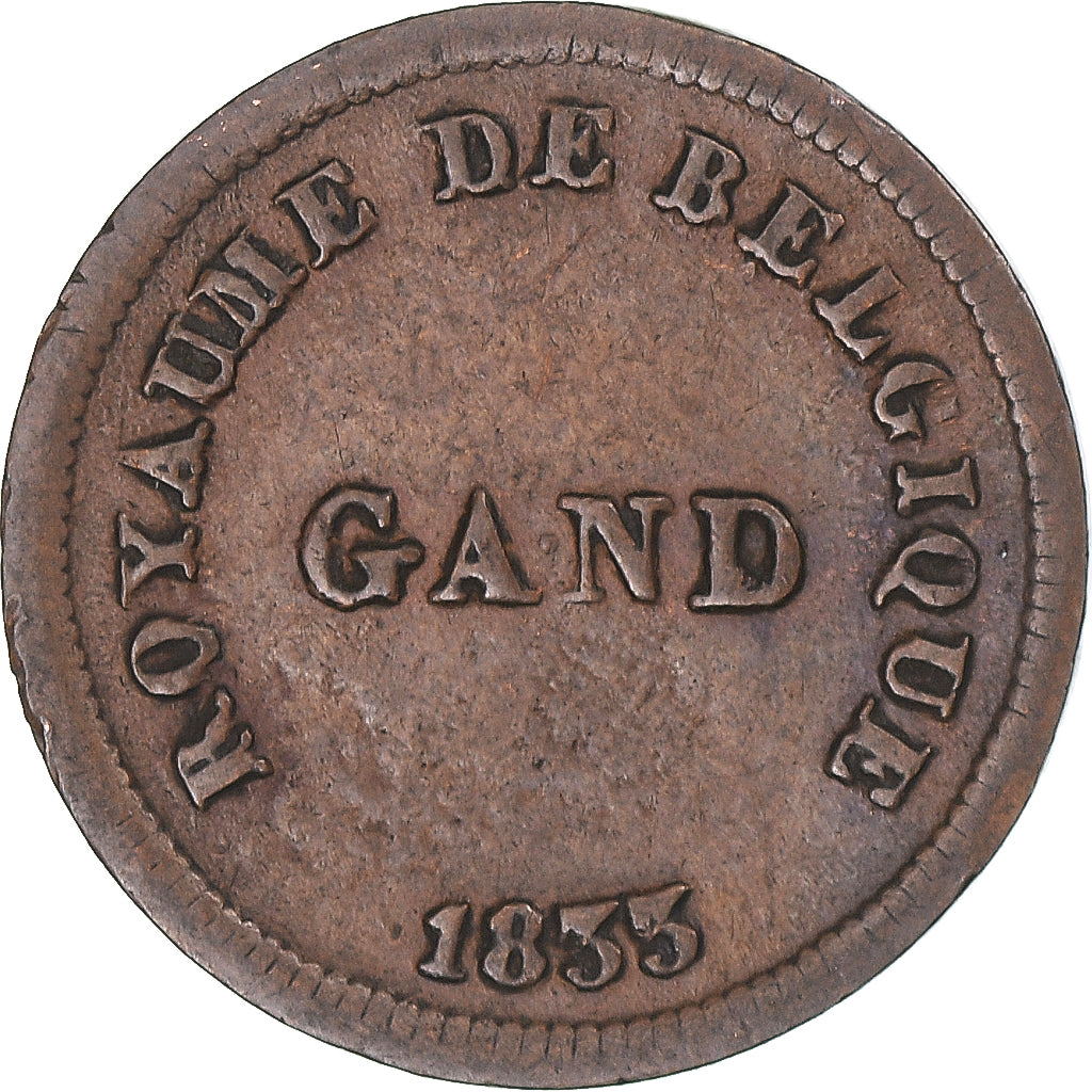 Coin, Belgium, Monnaie fictive, 1 Centime, 1833, Gand, EF(40-45), Copper