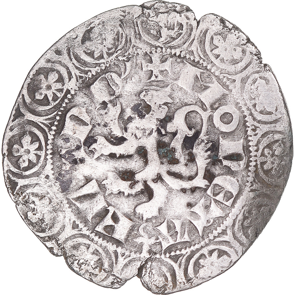 Moeda, França, Flanders, Louis II de Mâle, Gros, 1346-1384, VF(30-35), Prata