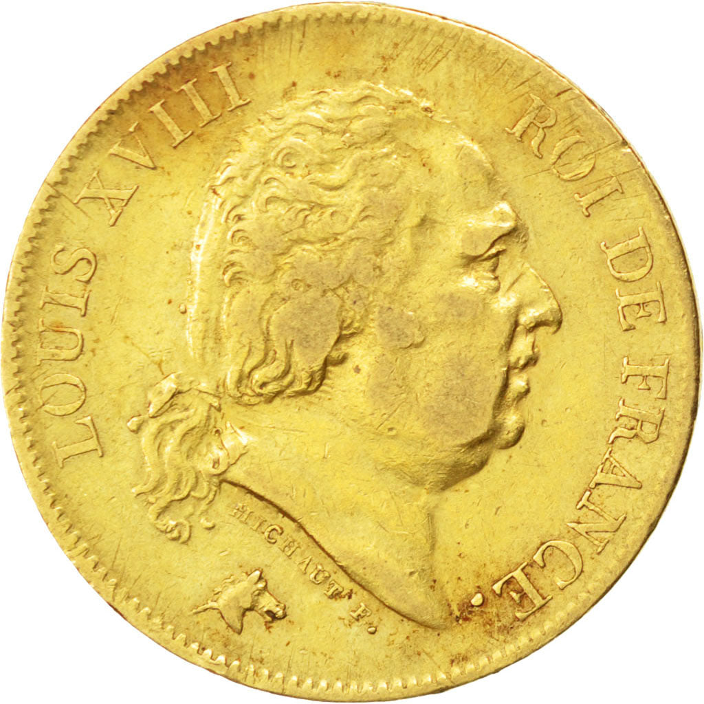 Francia, Louis XVIII, Louis XVIII, 40 Francs, 1818, Lille, BB, Oro, KM:713.6,...