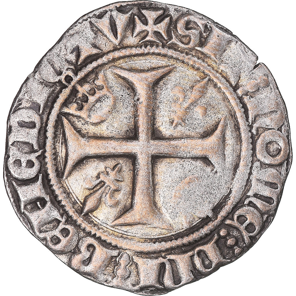 Coin, France, Charles VI, Blanc Guénar, Saint-Quentin, EF(40-45), Silver