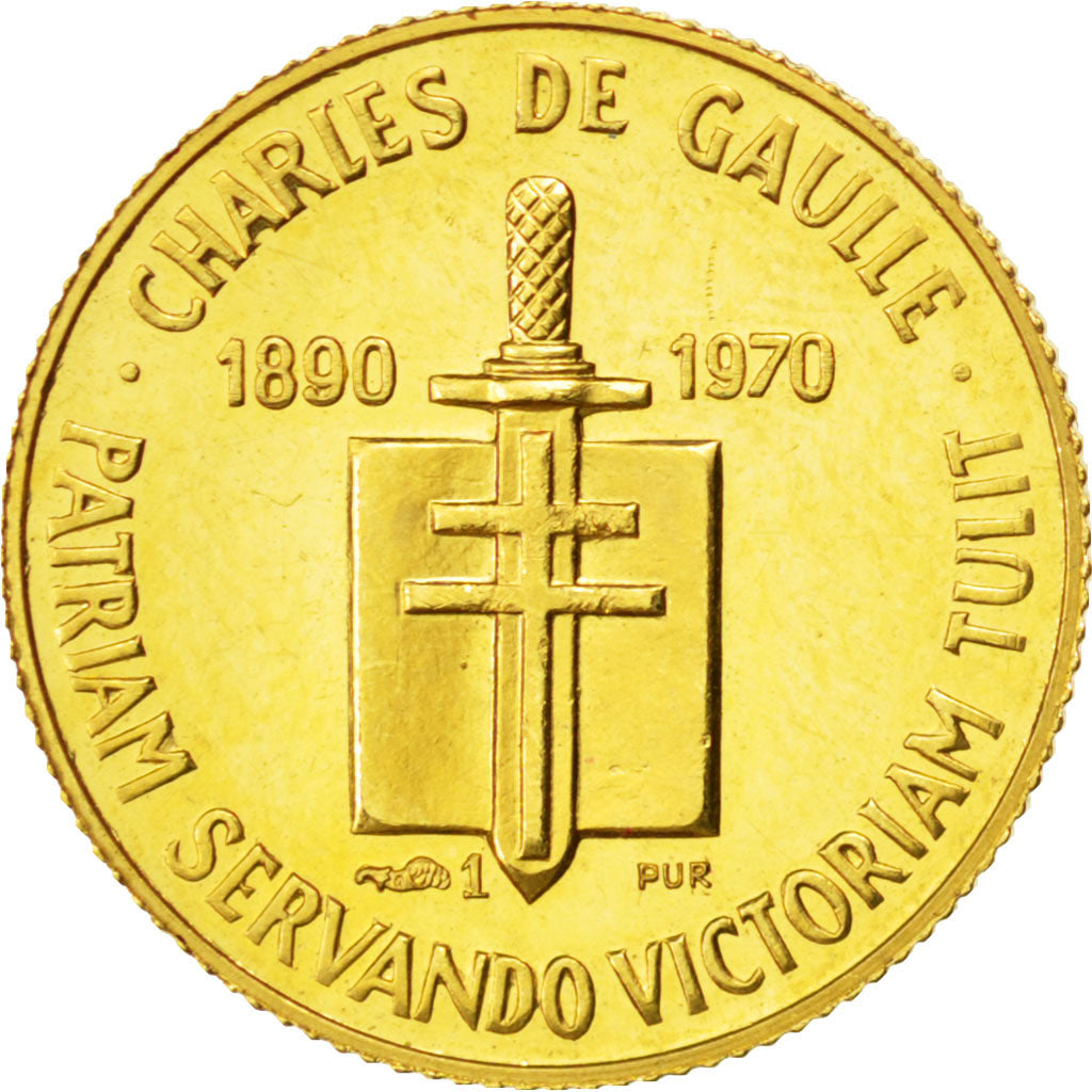 FRANCE, History, French Fifth Republic, Medal, 1970, MS(63), Gold, 1.74