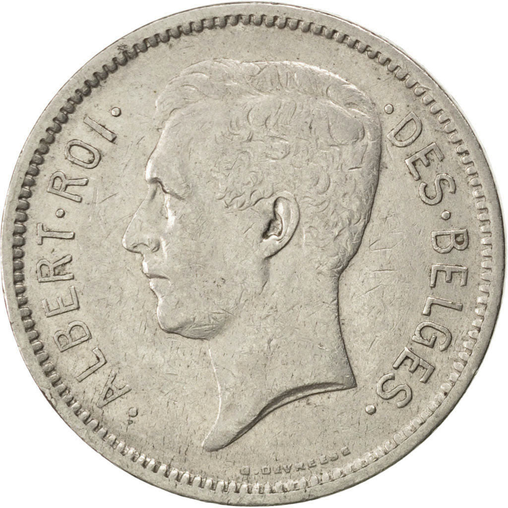 BELGIUM, 5 Francs, 5 Frank, 1930, KM #97.1, EF(40-45), Nickel, 31, 13.98