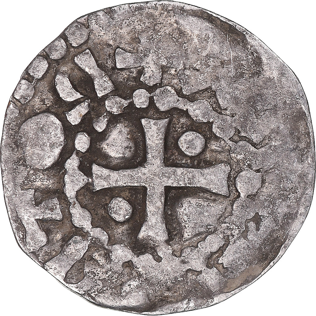 Monnaie, France, Robert II, Denier, ca. 987-990, Soissons, légende rétrograde