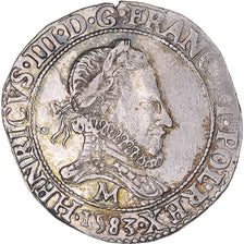 Münze, Frankreich, Henri III, Franc au Col Fraisé, 1583, Toulouse, SS, Silber
