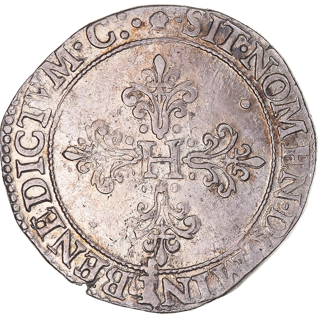 Münze, Frankreich, Henri III, Franc au Col Fraisé, 1583, Toulouse, SS, Silber