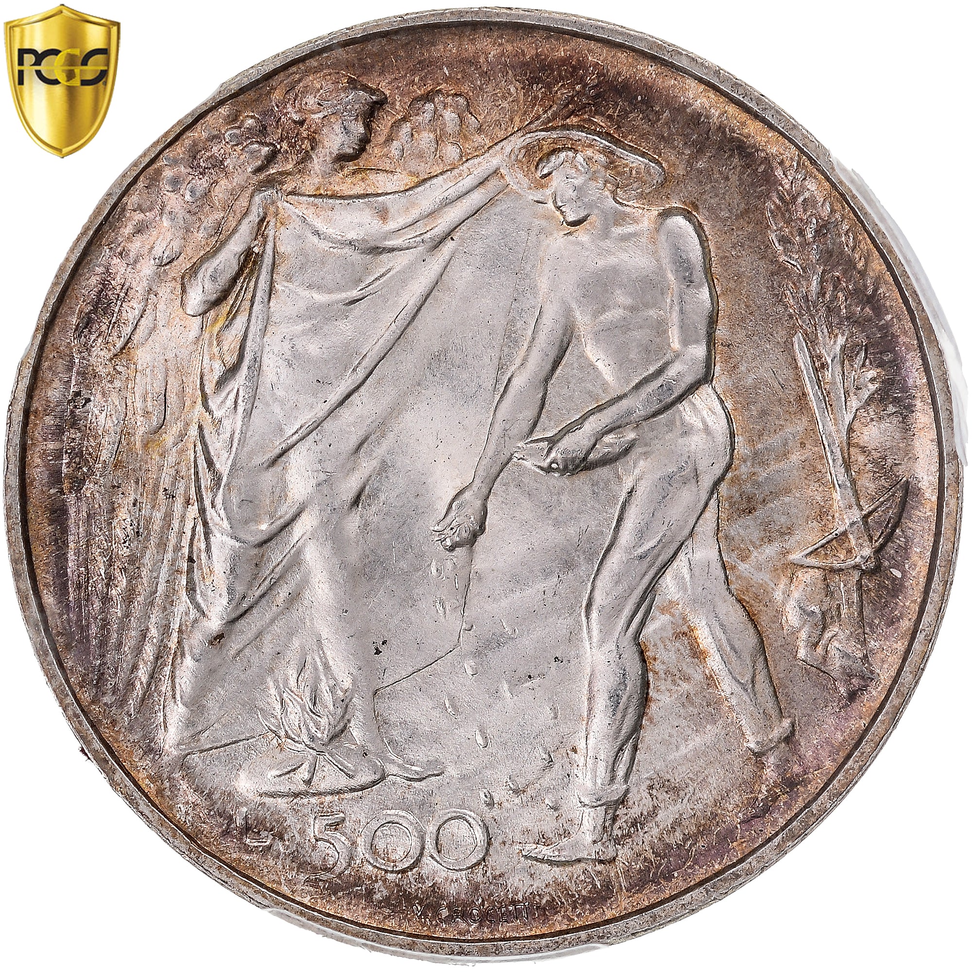 Coin, San Marino, 500 Lira, 1976, Rome, PCGS, MS67, MS(65-70), Silver, KM:59