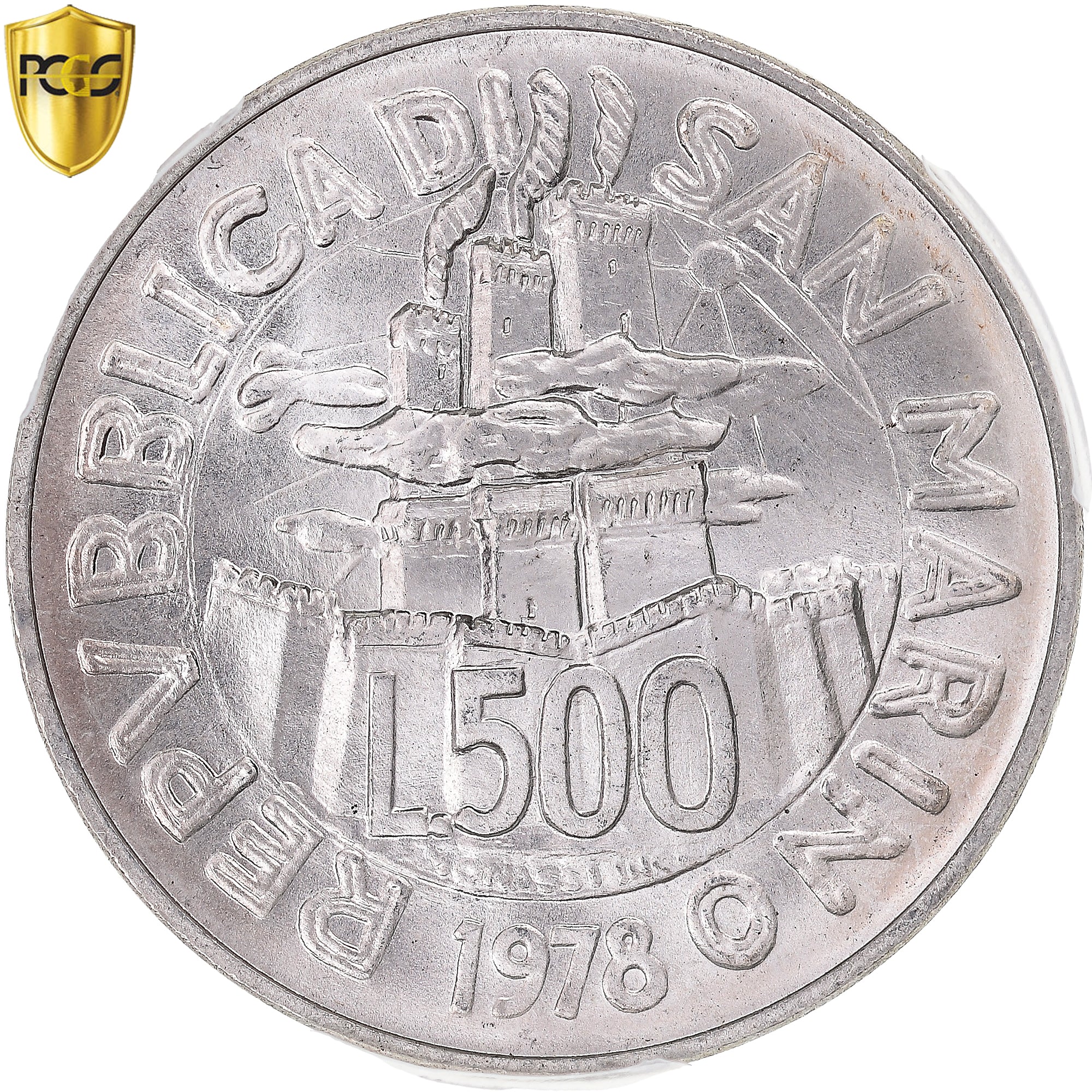 Coin, San Marino, 500 Lira, 1978, Rome, PCGS, MS69, MS(65-70), Silver, KM:84