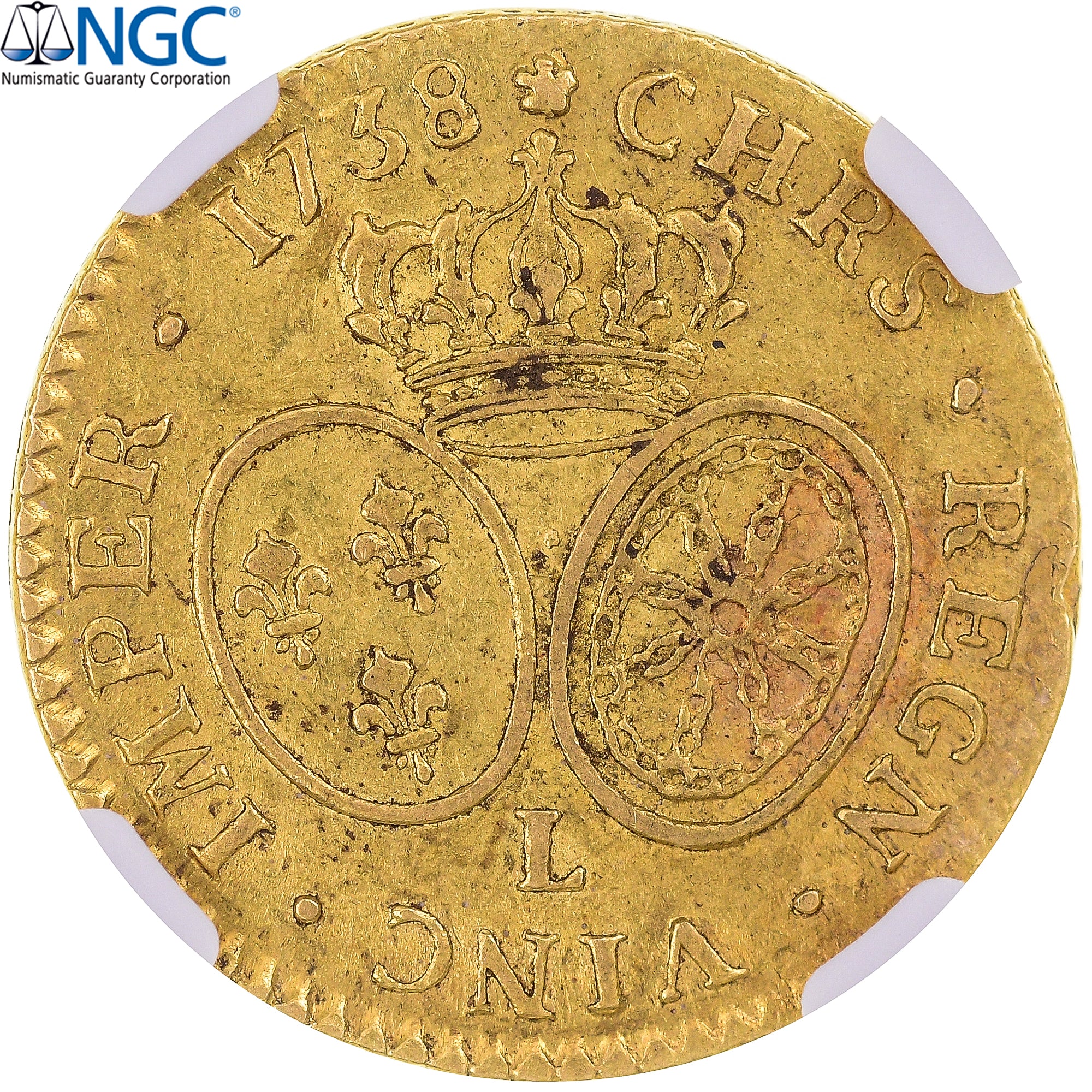 Coin, France, Louis XV, Louis d'or aux lunettes, 1738, Bayonne, TOP POP, NGC