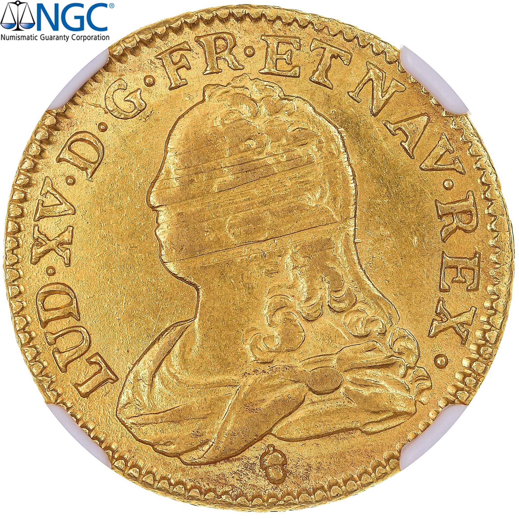 Coin, France, Louis XV, Louis d'or aux lunettes, 1733, Reims, TOP POP, NGC
