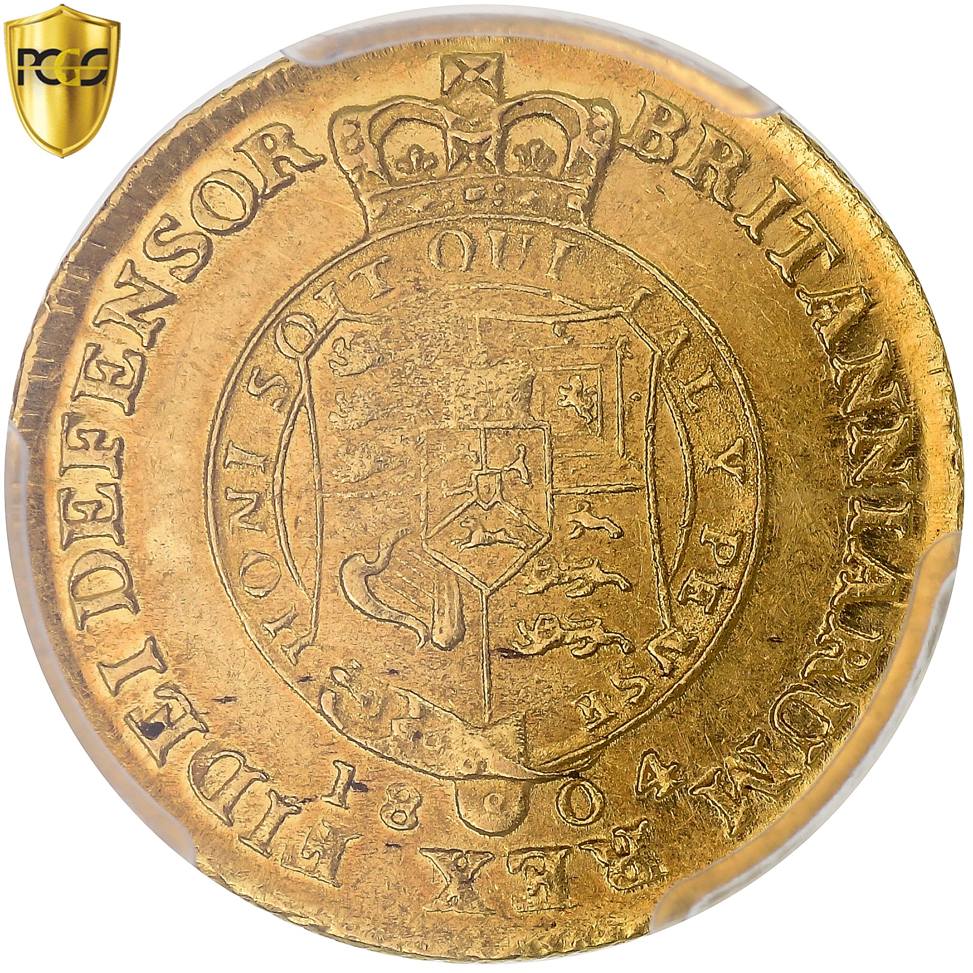Monnaie, Grande-Bretagne, George III, 1/2 Guinea, 1804, Londres, PCGS, AU53