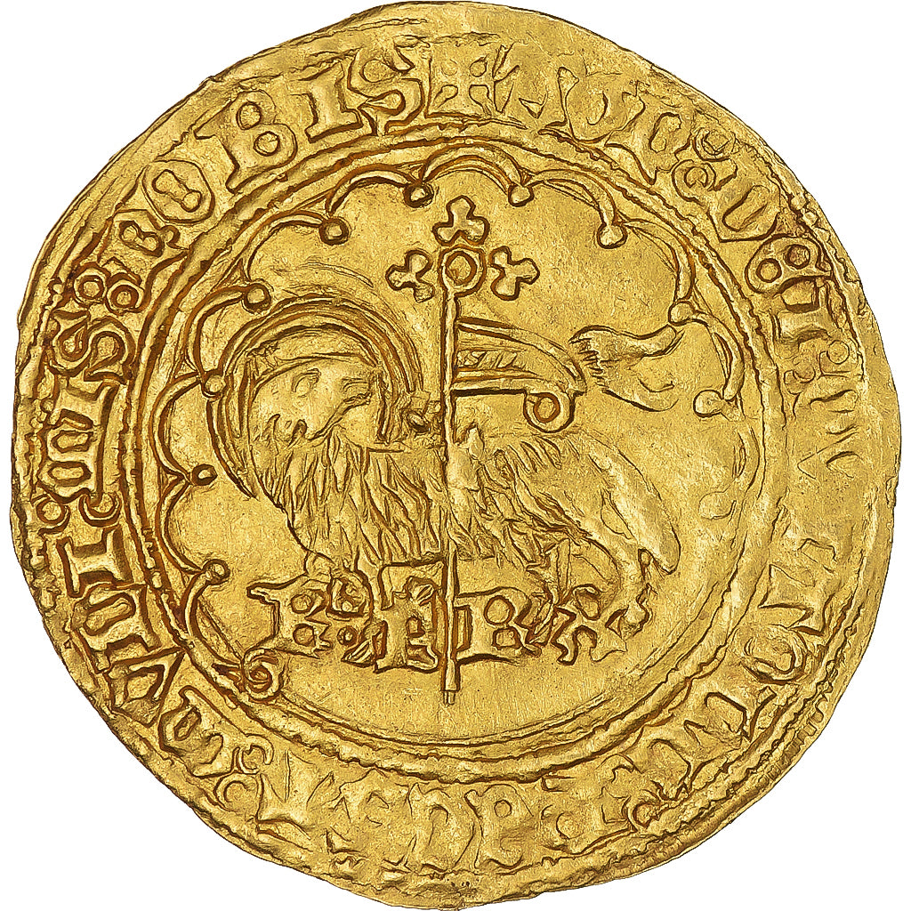 Monnaie, France, Charles VI, Agnel d'or, 1417-1422, Saint-Lô, SUP, Or