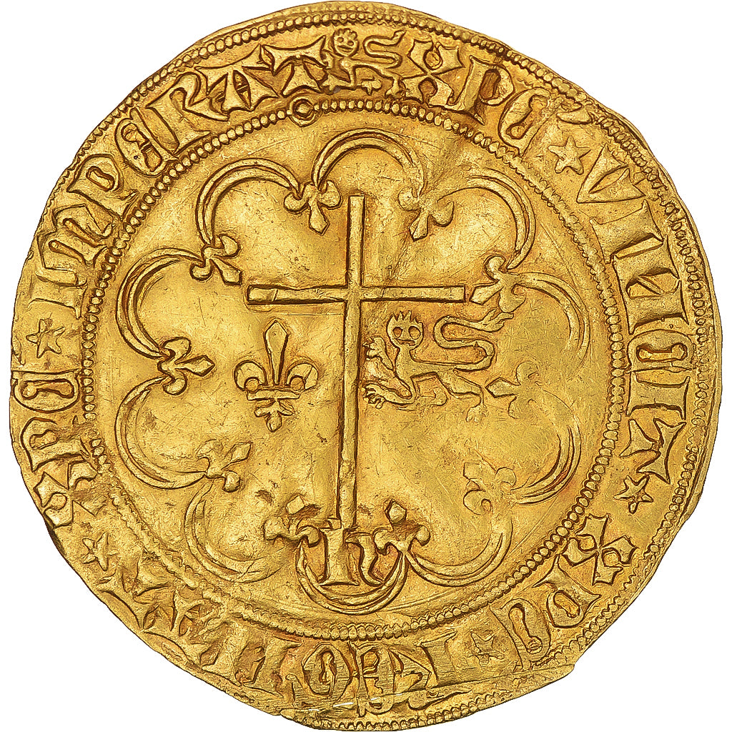 Monnaie, France, Henri VI, Salut d'or, 1423-1449, Rouen, 2nd Emission, TTB+, Or