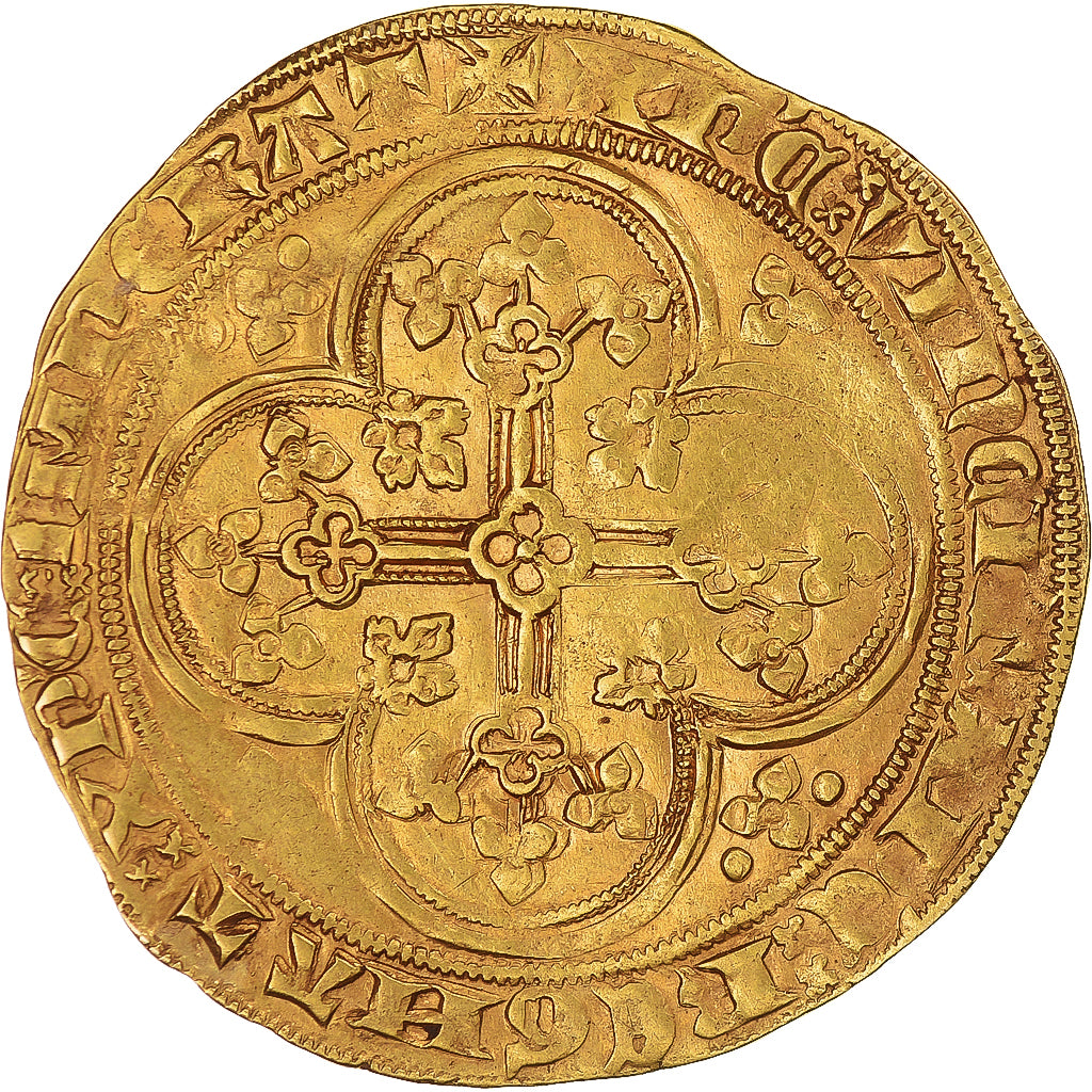 Moneda, Francia, Philippe VI, Ecu d'or à la chaise, 1349-1350, 6th emission