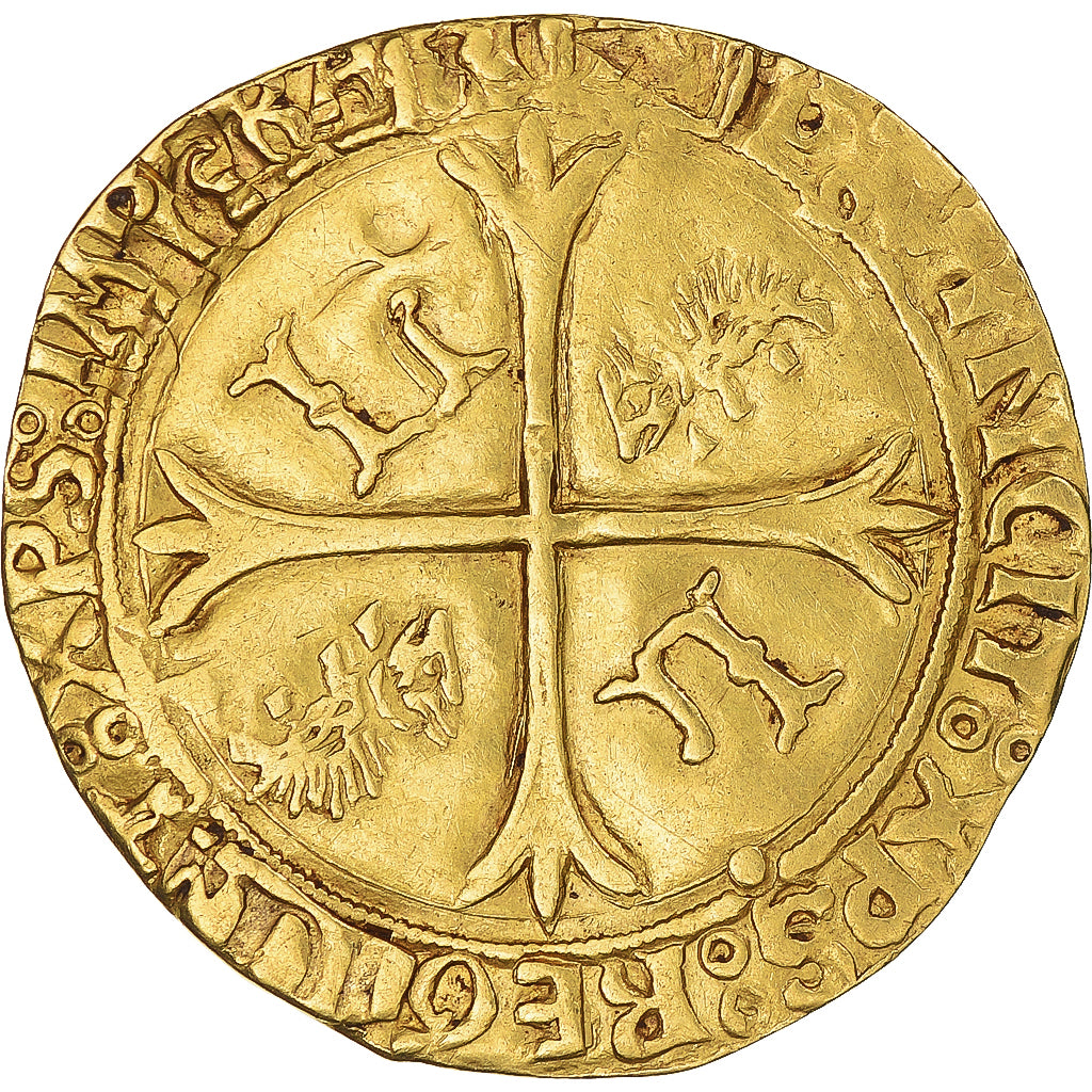 Coin, France, Louis XII, Ecu d'or aux Porcs-Epics, 1507-1515, Lyon, AU(50-53)