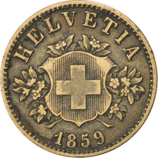 SWITZERLAND, 20 Rappen, 1859, Bern, KM #7, EF(40-45), Billon, 3.23