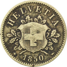 Coin, Switzerland, 10 Rappen, 1850, Strasbourg, VF(20-25), Billon, KM:6