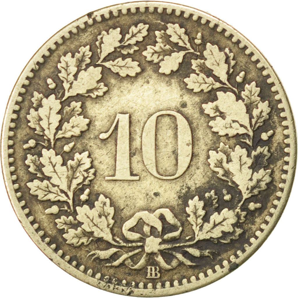 Coin, Switzerland, 10 Rappen, 1850, Strasbourg, VF(20-25), Billon, KM:6