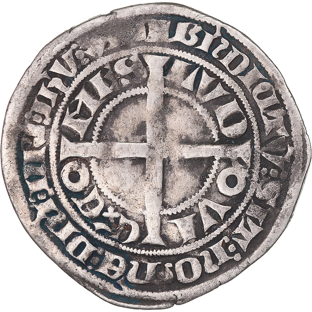 Coin, France, Flanders, Louis II de Mâle, Gros, 1346-1384, VF(30-35), Silver