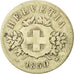 Coin, Switzerland, 20 Rappen, 1850, Strasbourg, VF(20-25), Billon, KM:7