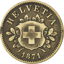 SWITZERLAND, 10 Rappen, 1871, Bern, KM #6, VF(30-35), Billon, 19.23, 2.32