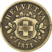 SWITZERLAND, 10 Rappen, 1871, Bern, KM #6, VF(30-35), Billon, 19.23, 2.32