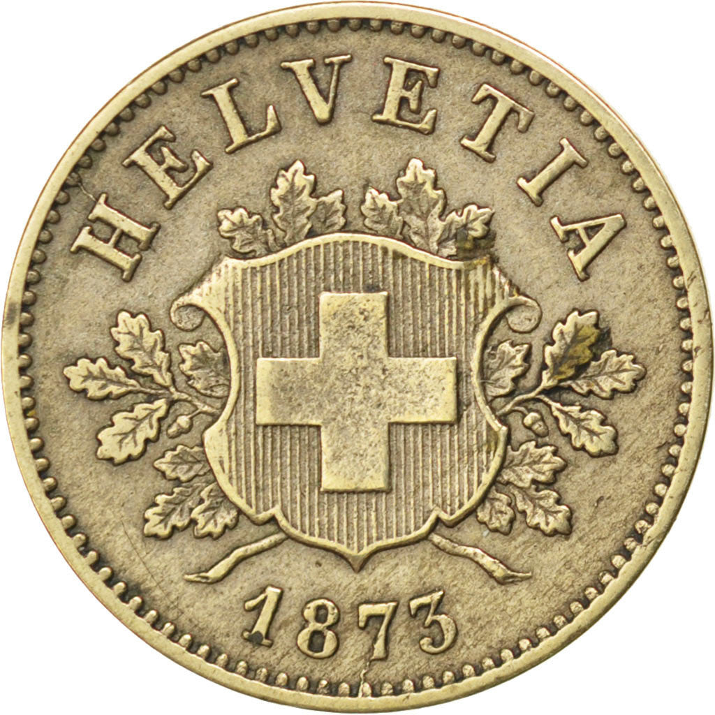 Coin, Switzerland, 10 Rappen, 1873, Bern, AU(50-53), Billon, KM:6