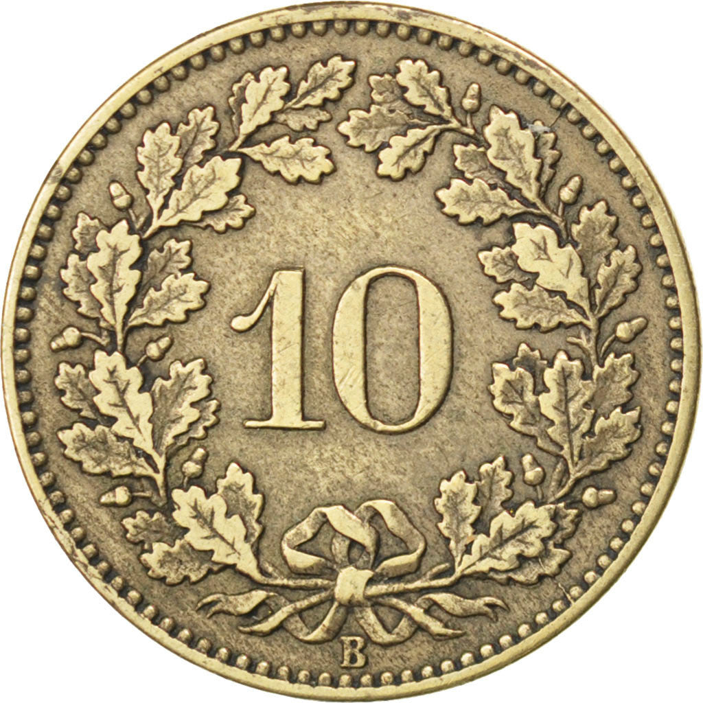 Coin, Switzerland, 10 Rappen, 1873, Bern, AU(50-53), Billon, KM:6