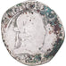 Moneda, Francia, Henri III, 1/2 Franc au col plat, 1576, Rennes, BC+, Plata
