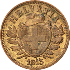 SWITZERLAND, 2 Rappen, 1915, Bern, KM #4.2, AU(55-58), Bronze, 20, 2.50