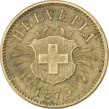 SWITZERLAND, 5 Rappen, 1873, Bern, KM #5, EF(40-45), Billon, 1.70
