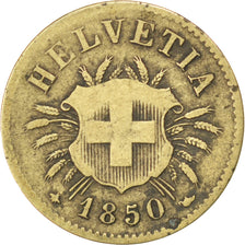 Moneda, Suiza, 5 Rappen, 1850, Strasbourg, BC+, Vellón, KM:5