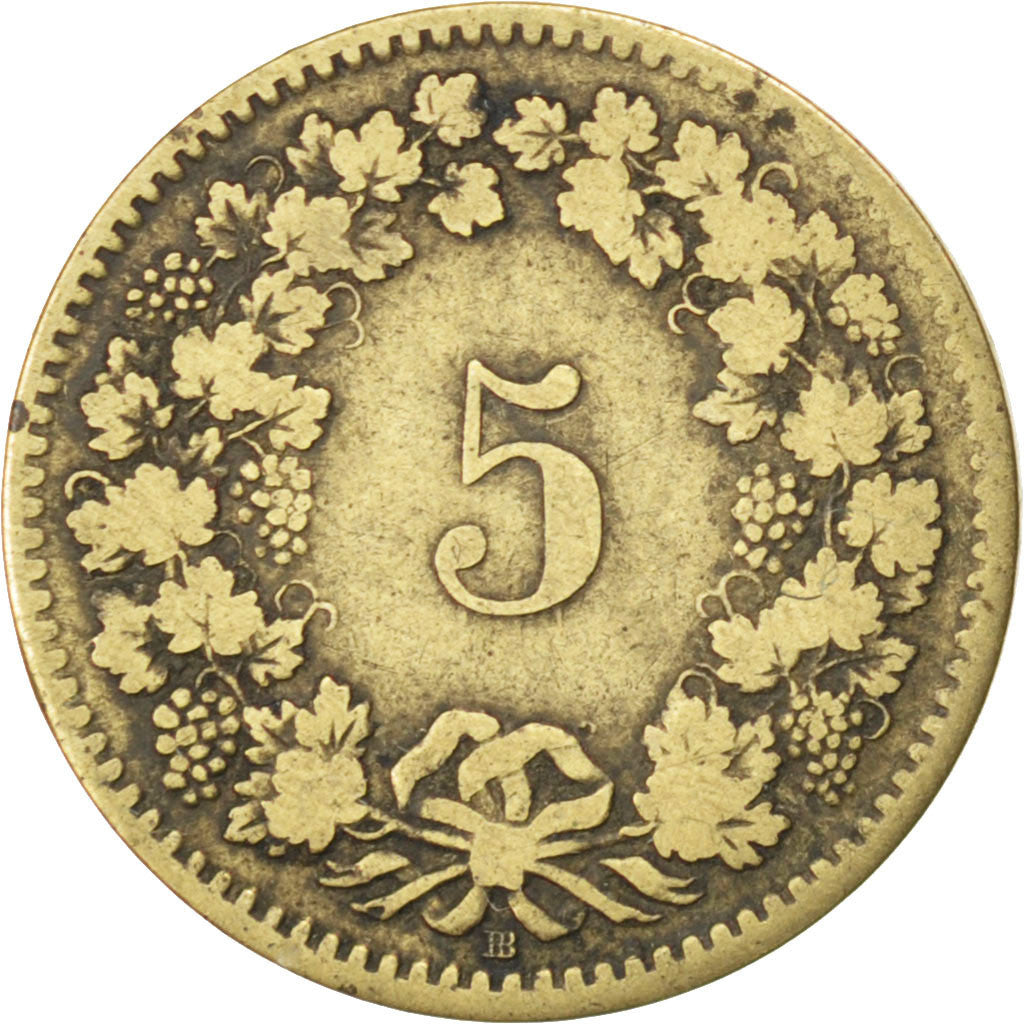 Coin, Switzerland, 5 Rappen, 1850, Strasbourg, VF(20-25), Billon, KM:5