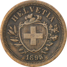 SWITZERLAND, Rappen, 1895, Bern, KM #3.1, EF(40-45), Bronze, 1.47