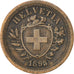 SWITZERLAND, Rappen, 1895, Bern, KM #3.1, EF(40-45), Bronze, 1.47
