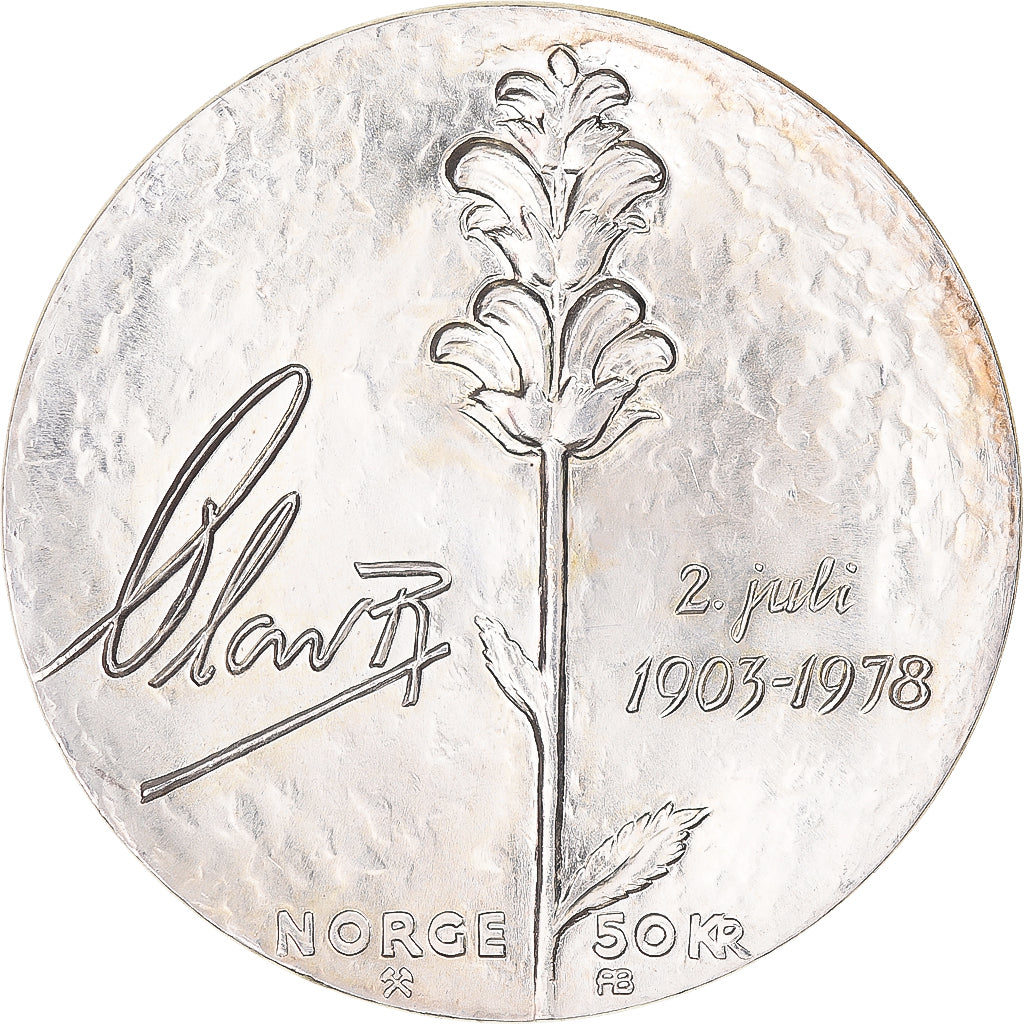 Monnaie, Norvège, Olav V, 50 Kroner, 1978, Kongsberg, SPL, Argent, KM:424
