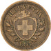 SWITZERLAND, Rappen, 1853, Bern, KM #3.1, EF(40-45), Bronze, 1.49