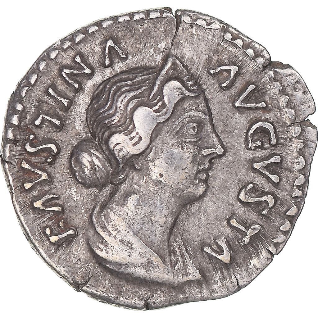 Coin, Faustina II, Denarius, 175, Rome, AU(50-53), Silver, RIC:195