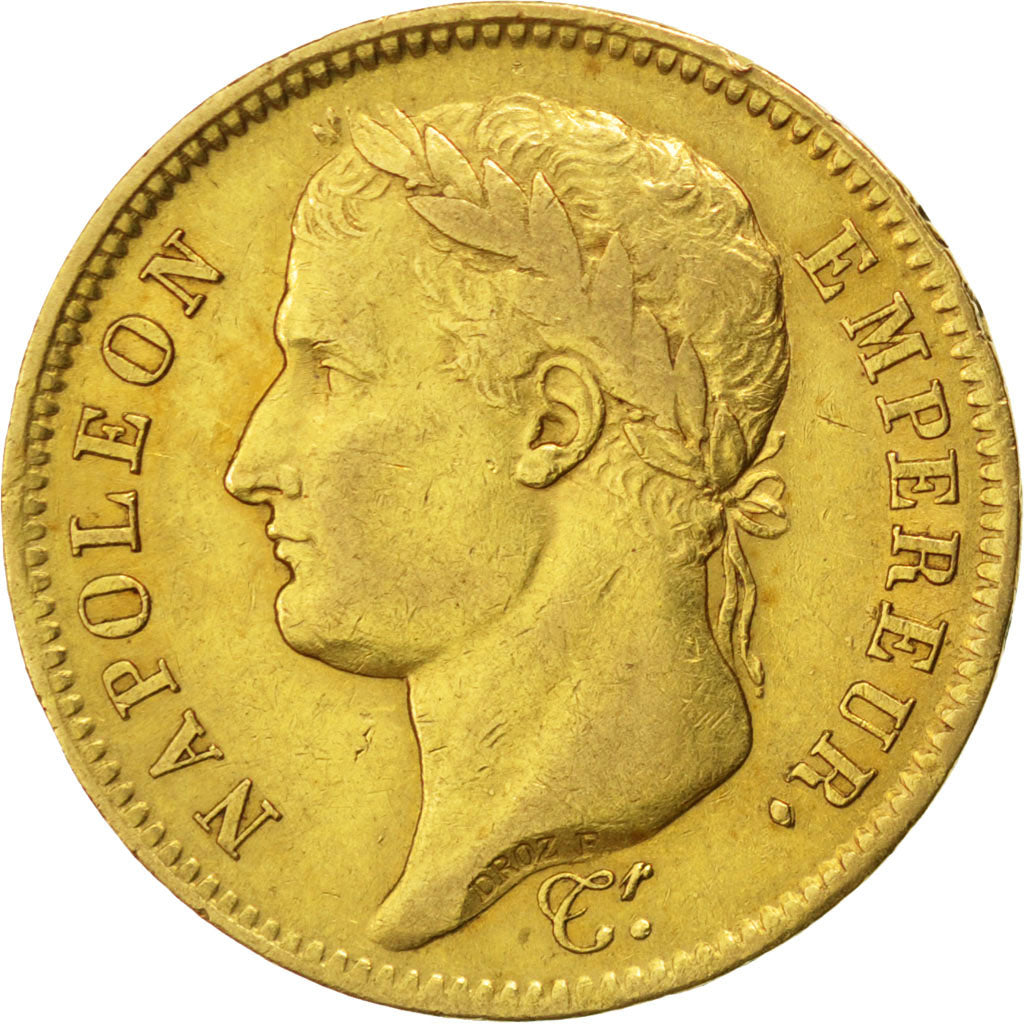 FRANCE, Napoléon I, 40 Francs, 1810, Lille, KM #696.6, EF(40-45), Gold, Gadoury 